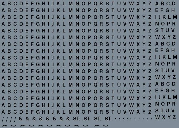 RT-ALL-0046 RAILTEC all-0046 Alphabet sheet: black BR lettering (2mm high)