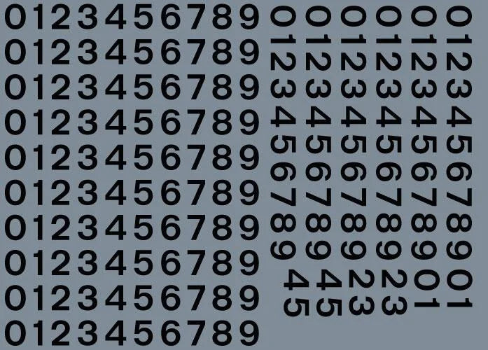RT-ALL-0072 RAILTEC all-0072 Numeric sheet: black BR numbering (4mm high)