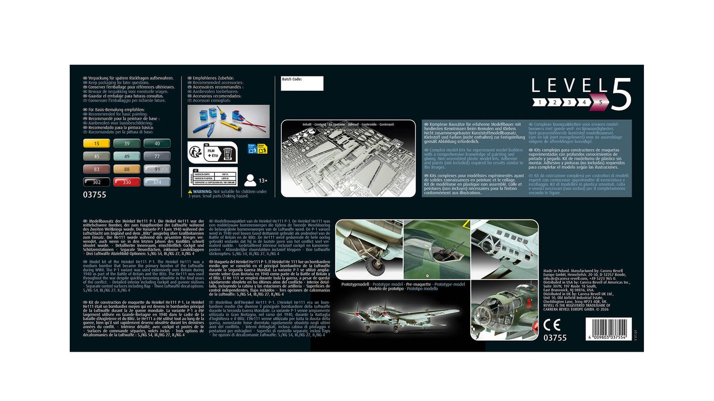03755 German Heinkel He111P-1 Model Kit