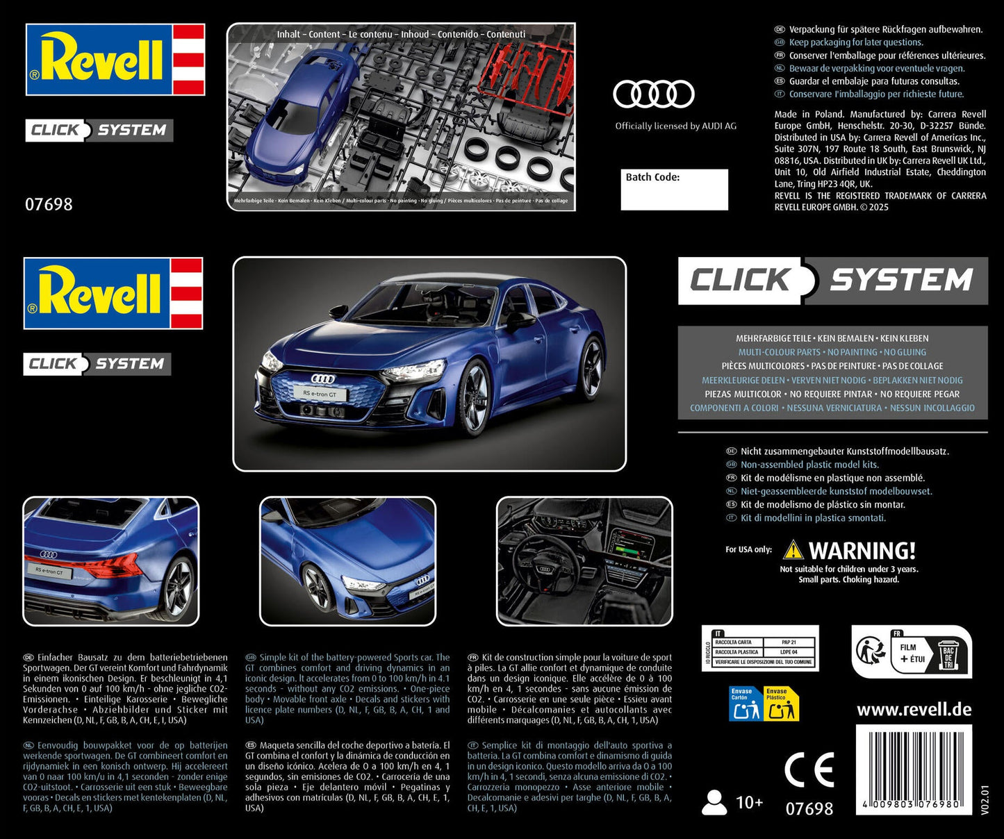 Audi RS e-tron GT (Click System) multi-colour Model Kit