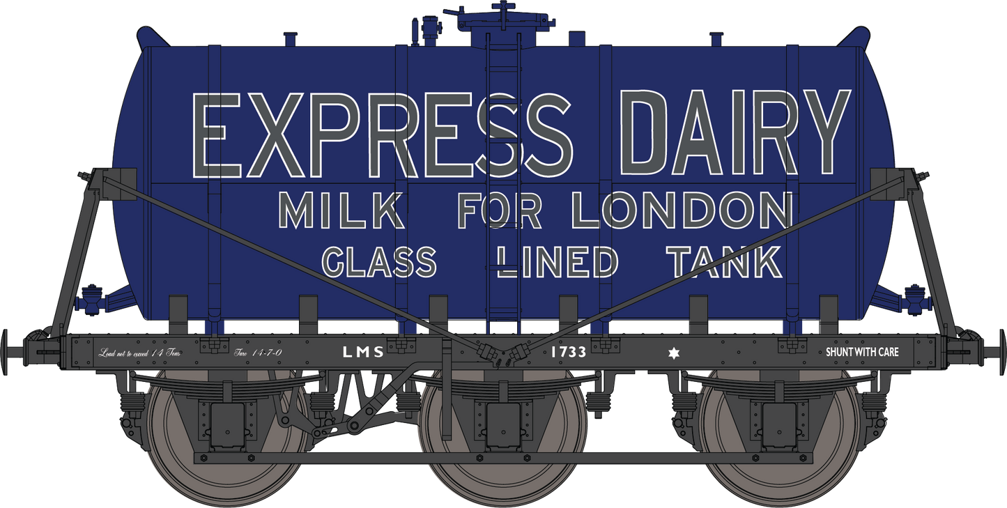 2F-031-028 6 Wheel Milk Tanker Express Dairies Milk For London 1733