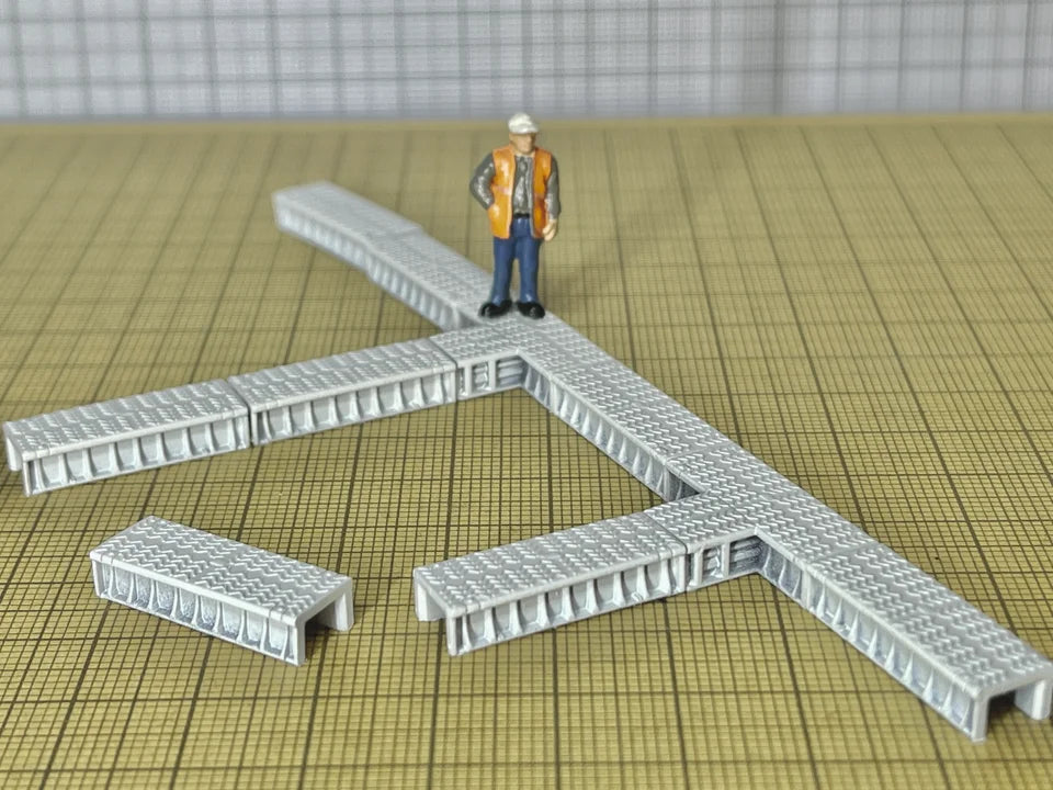 OO Gauge Modern Cable Troughs (Single Pack) - Unpainted