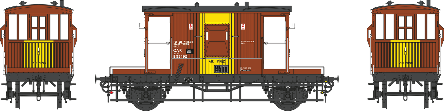 BR 20T Brake Van Diagram 1/507 B954921 BR Bauxite CAR