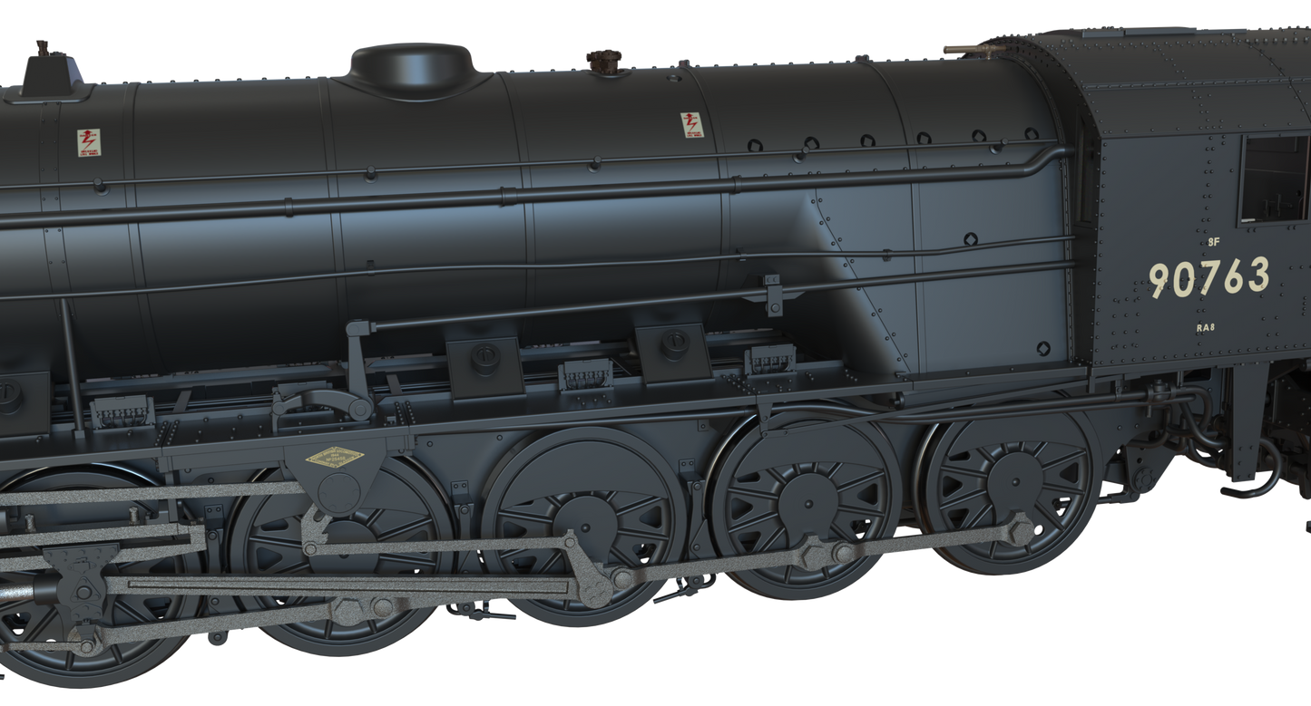 WD Austerity 2-10-0 BR Black Late Crest No.90763 Steam Locomotive