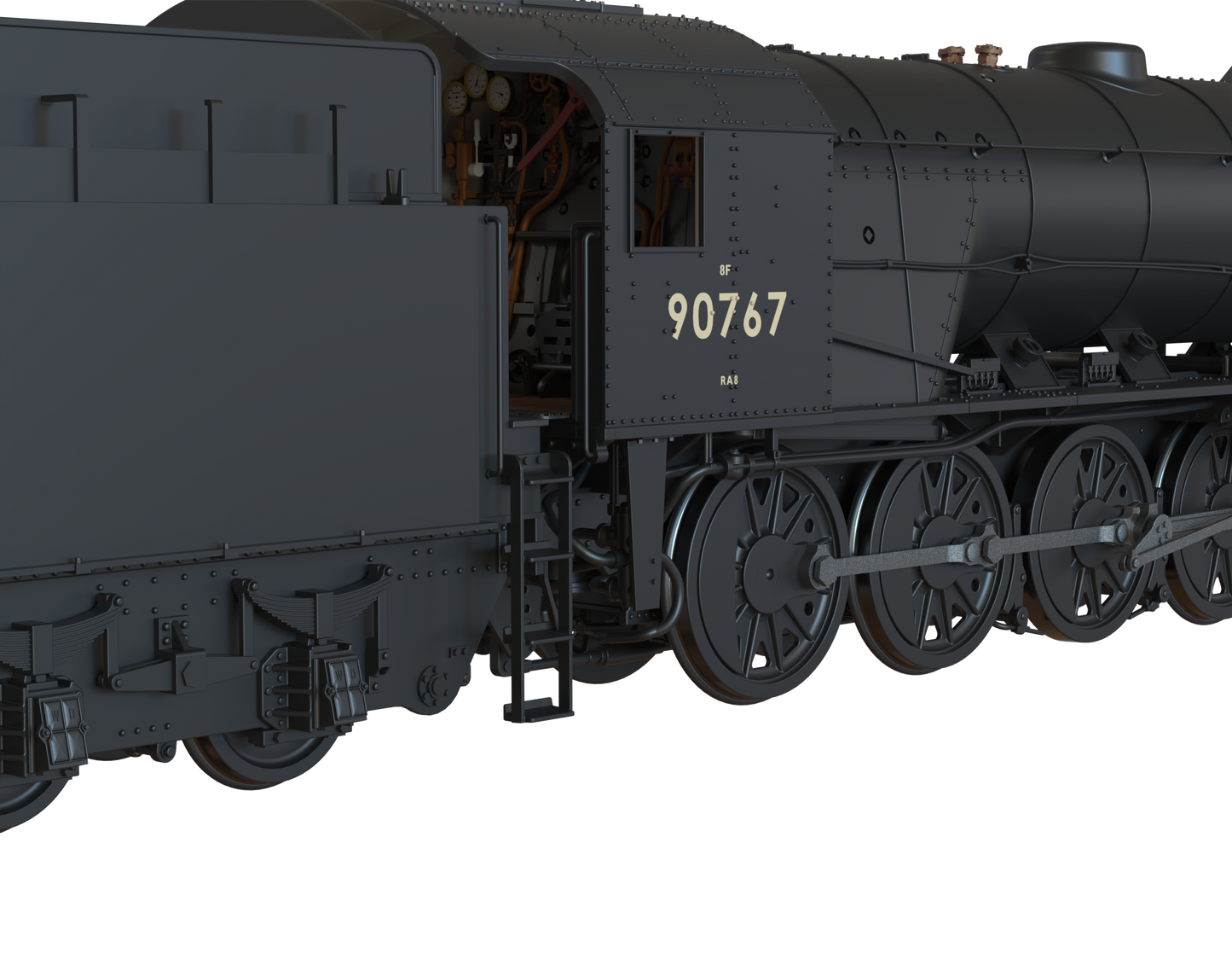 WD Austerity 2-10-0 BR Black Late Crest No.90767 Steam Locomotive - DCC Sound