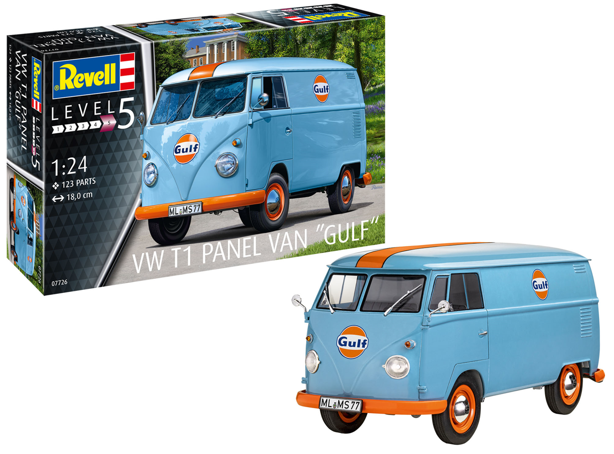 Revell 07726 VW T1 Panel Van (Gulf Decoration) Model Kit – Rails