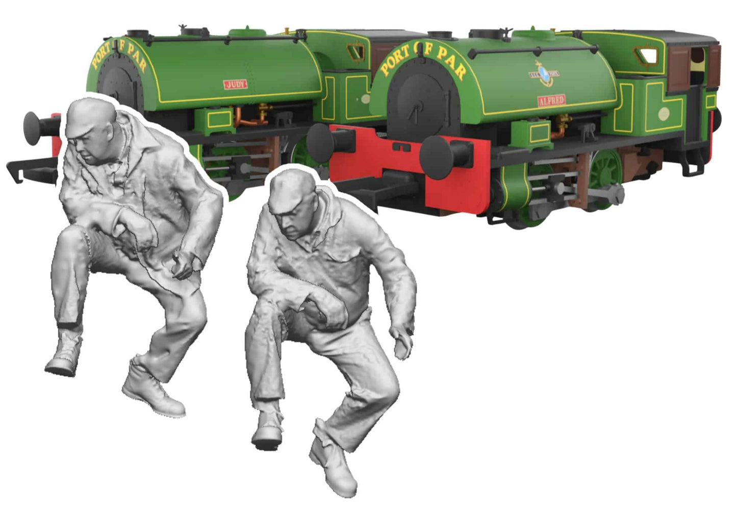 OO Gauge Loco Specific Crew - Port of Par Bagnall 2x Crew Pack