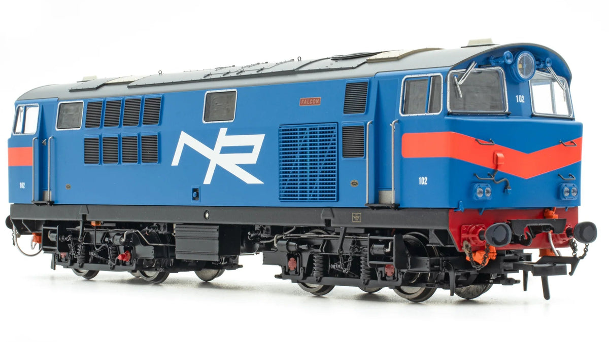 IRM1336-DCC NIR 101 Class Hunslet 102 'Falcon' Blue (red chevrons) Diesel Locomotive - DCC Sound