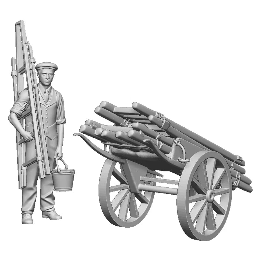 1369-148 N Gauge Town and Country - Window Cleaner and Hand Cart