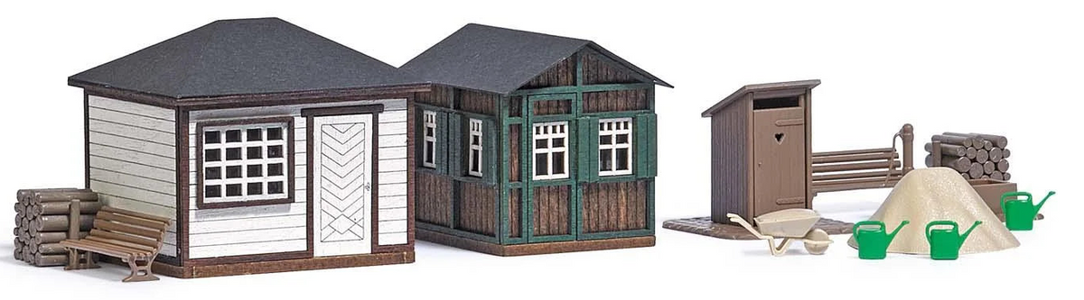BUS1619 Set of 2 Summerhouses with gardening accessories