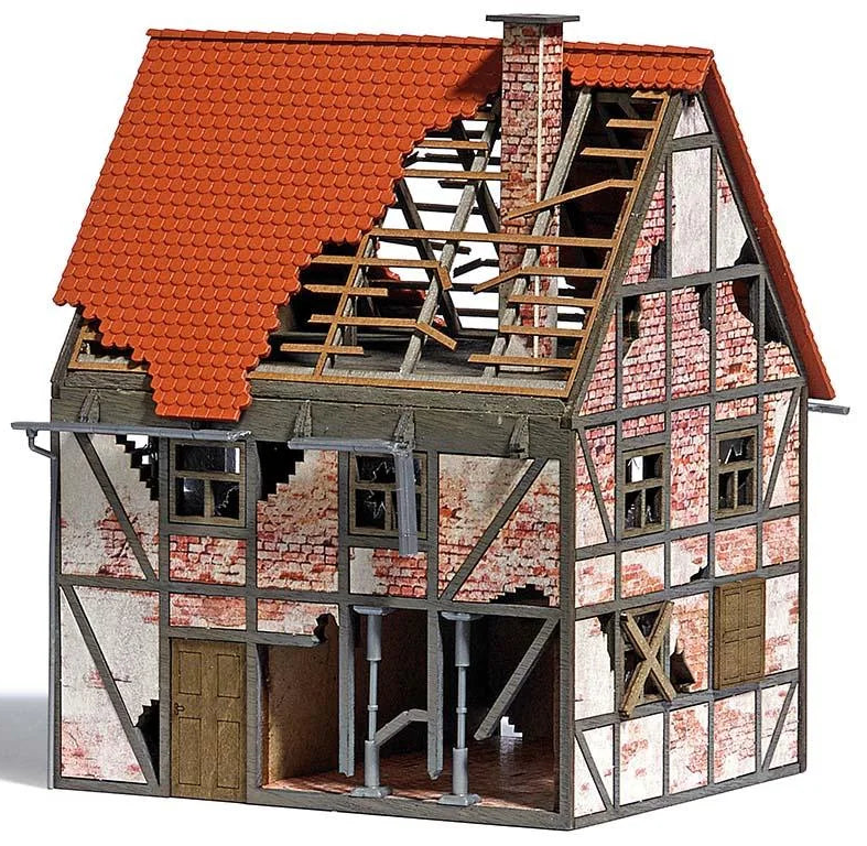 BUS1667 Dilapidated half-timbered house