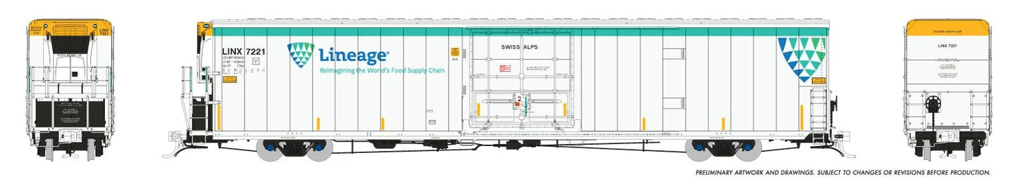 HO Greenbrier 7780cuft Reefer: Lineage: #7221 Swiss Alps