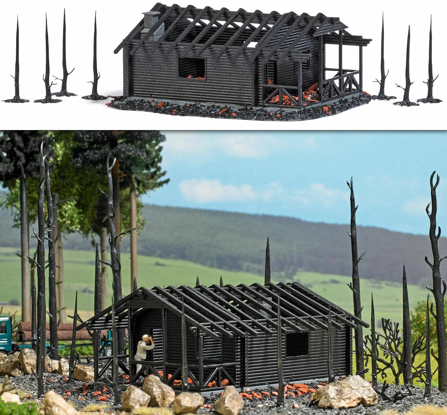 BUS1853 Burnt log cabin