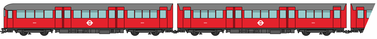 1938 Tube Stock - London Underground (White Roundels) "Bus" Red Set C (Northern & Bakerloo Line) 3-Car EMU