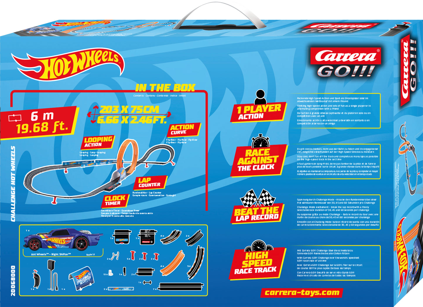 Carrera GO!!! Hot Wheels™ - Challenger Single-Lane Racetrack (6.0m)