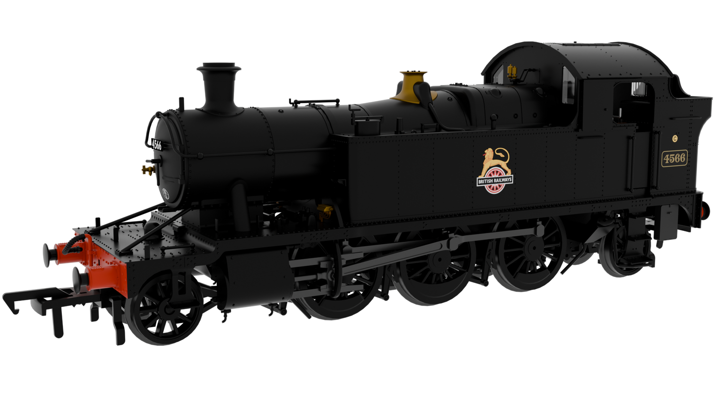 951611 GWR 45xx No.4566 BR Early Crest Plain Black (Large Crest - as Preserved) Steam Locomotive - DCC Sound