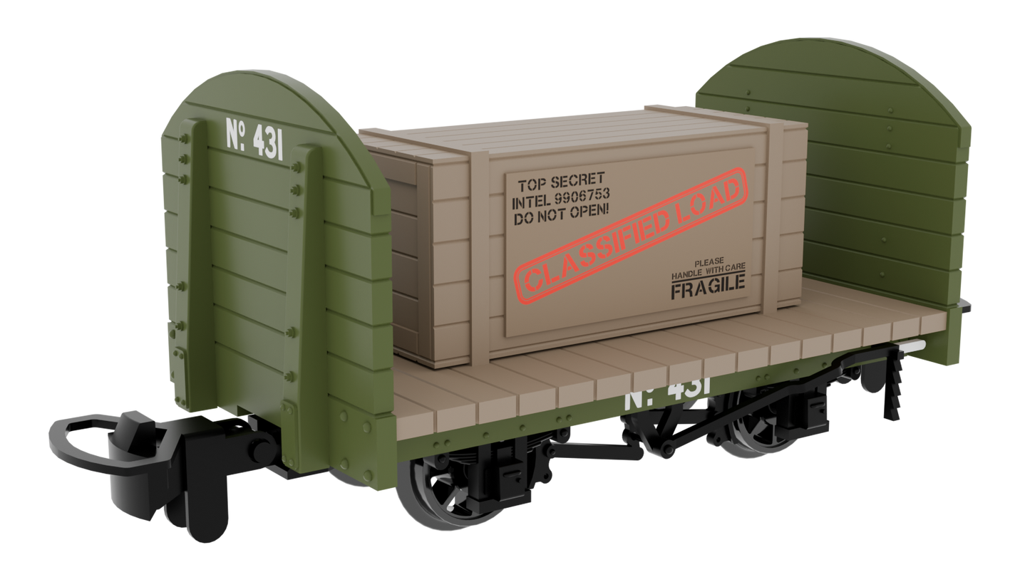 833209 Round Ended Flat - Army Green No.431 (with removable crate)