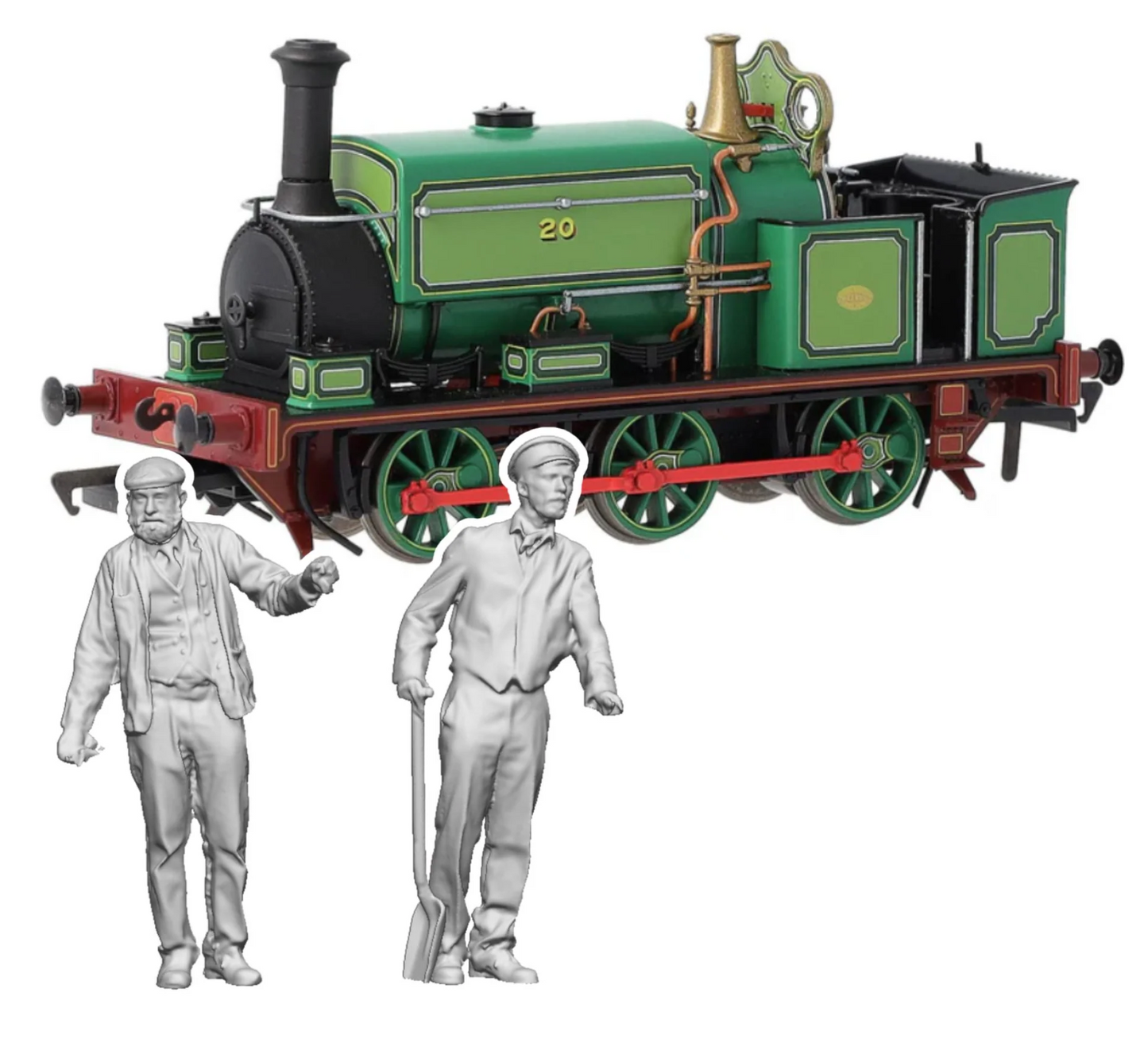 11416-076 1:76 Scale Manning Wardle L Class Early Crew - Full Colour 3D Print