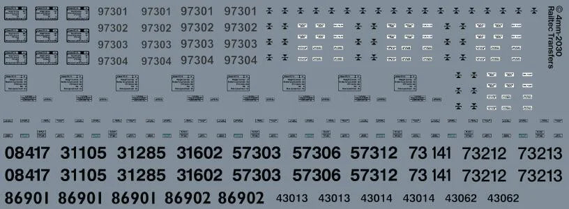 Network Rail Loco Set Waterslide Decals