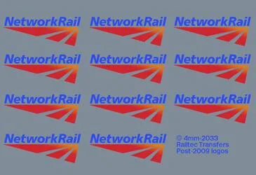 Network Rail logos: Post 2009 (small standard size) OO Gauge Waterslide Decal