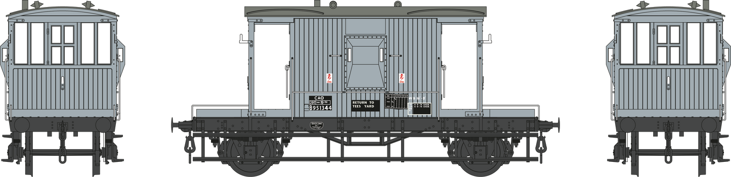 BR 20T Brake Van Diagram 1/504 B951344 BR Grey CAO