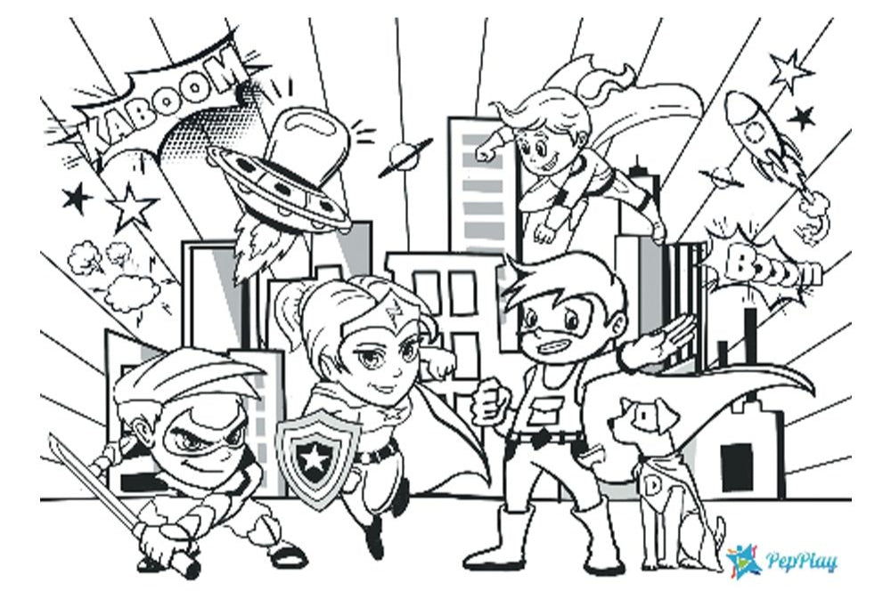 Doodle Placemats Travel Set - Superheroes & Monster