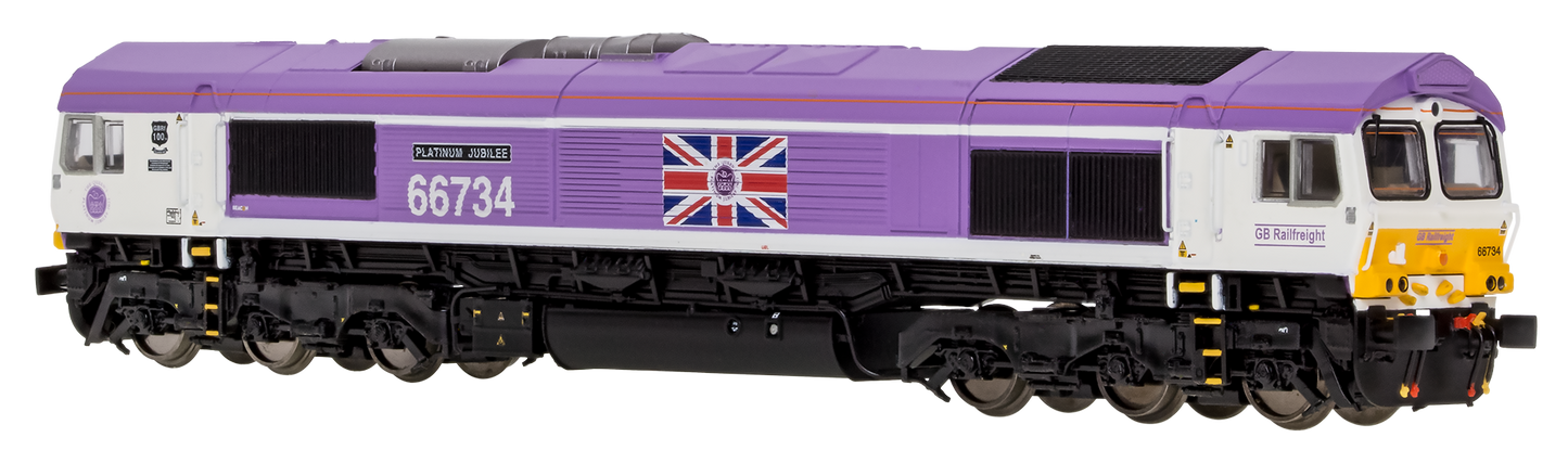 Class 66 66734 Jubilee Pink "Platinum Jubilee" Diesel Locomotive - DCC Fitted
