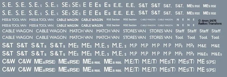 Service & Departmental / RSE / S&T / PS: White Waterslide Decals