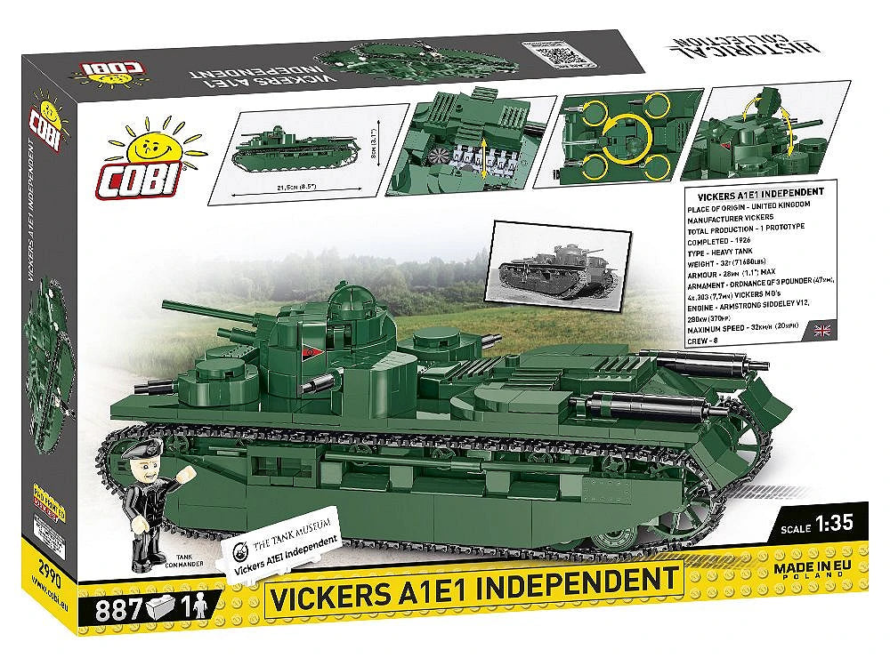 Vickers A1E1 Independent Great War (886 pcs) Model Kit