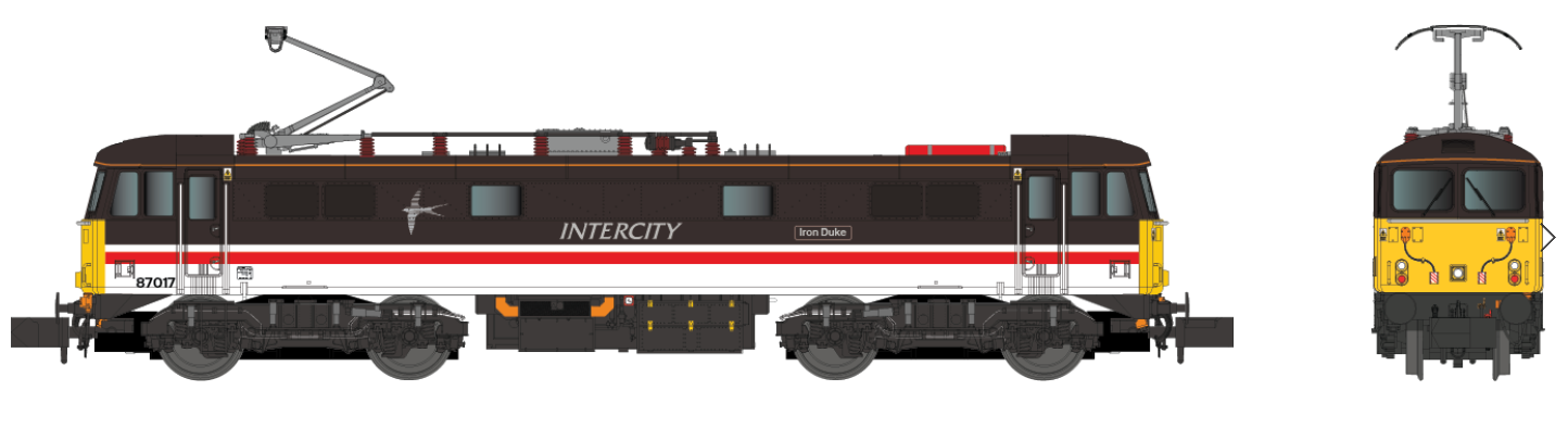 Class 87 Iron Duke 87017 Intercity Swallow Electric Locomotive