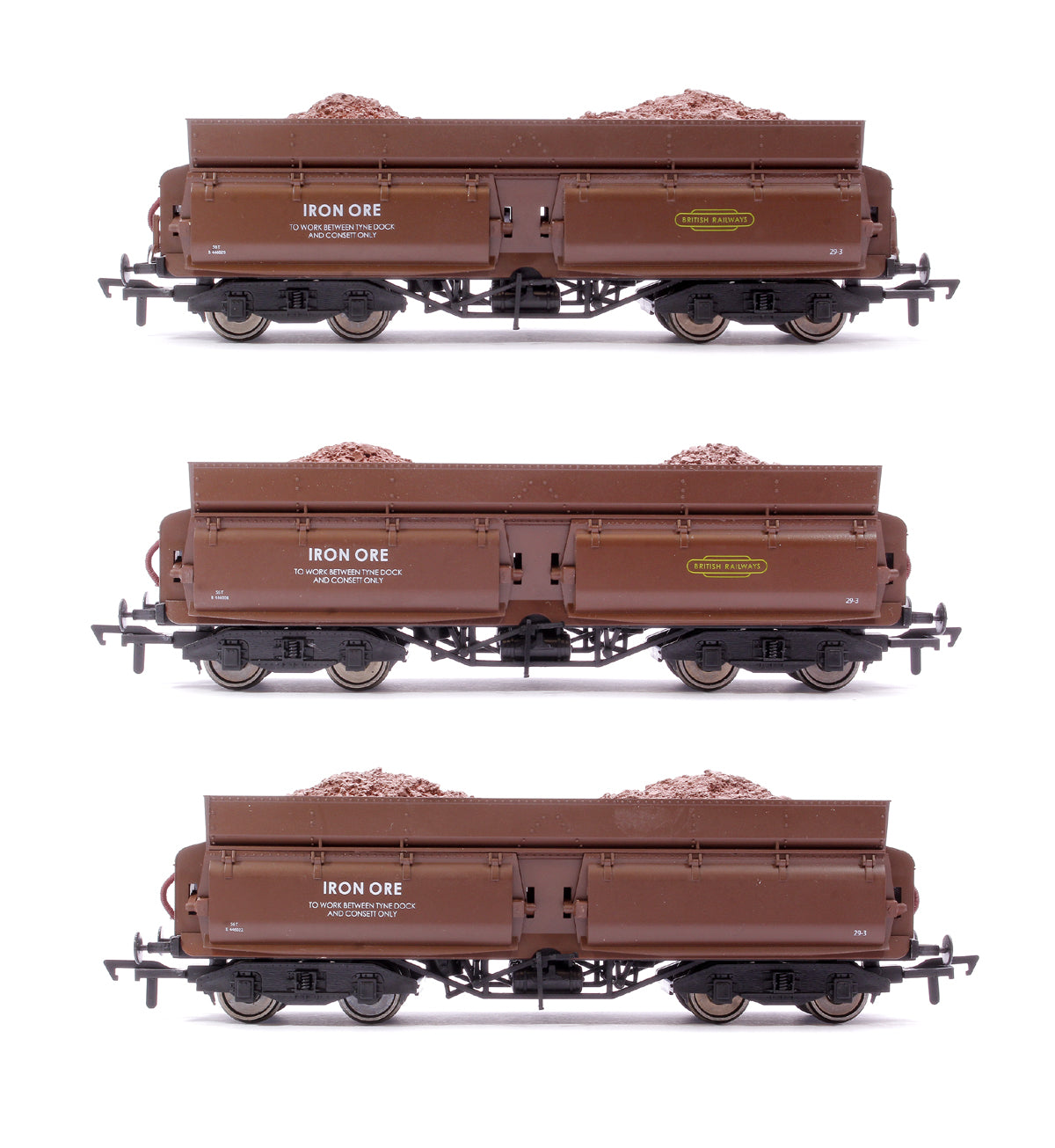 Set of 3 Consett Iron Ore Wagons - Pack H (With Load)