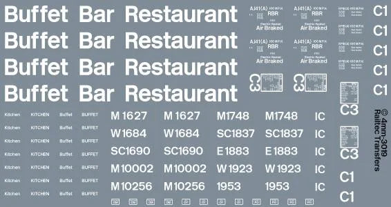 RT-4-3019 Buffet Restaurant & Bar coach pack: BR blue Transfer