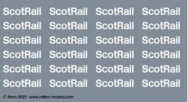 RT-4-3021 Coaching stock: white ScotRail brandings Transfer