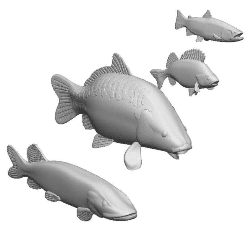 N Gauge - Pets, Wildlife & Livestock - Fresh Water Fish (3x Each)