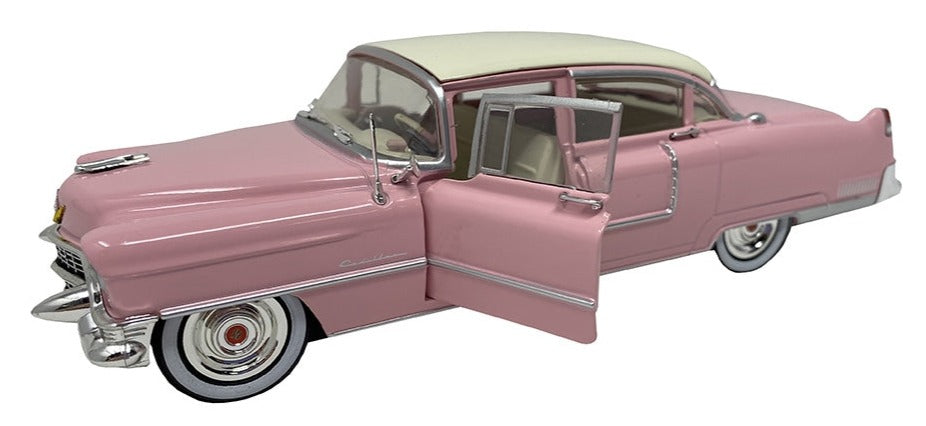 GREENLIGHT 84098 – Cadillac Fleetwood Series 60 1955 – Rose, Toit Blanc – 1/24
