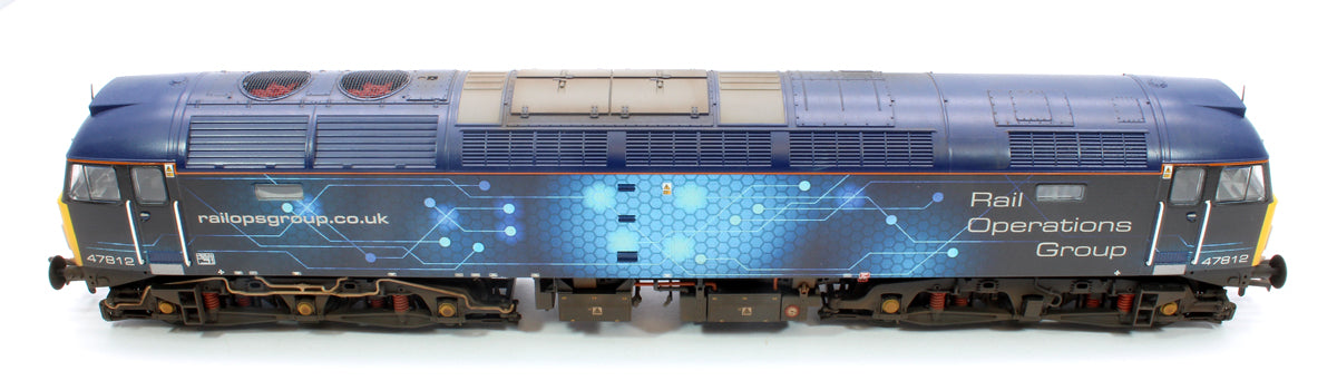 Highly Detailed Weathered Class 47/4 47812 Rail Operations Group (ROG) Diesel Locomotive