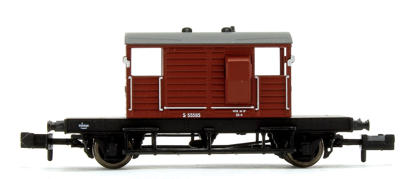 Pre-Owned BR Bauxite (Early) SR 25T 'Pill Box' Brake Van No.55585