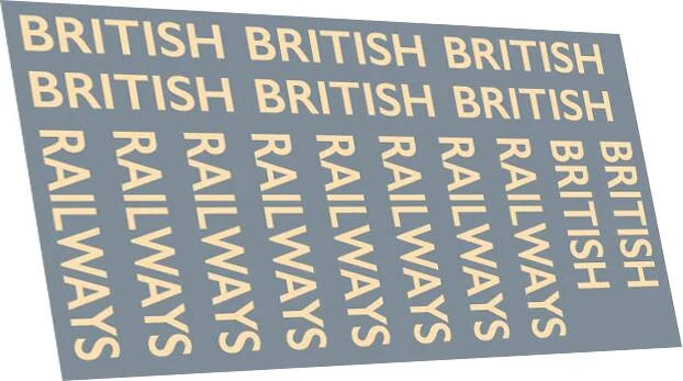 British Railways 9" Text Branding: Steam Locos Waterslide Decals