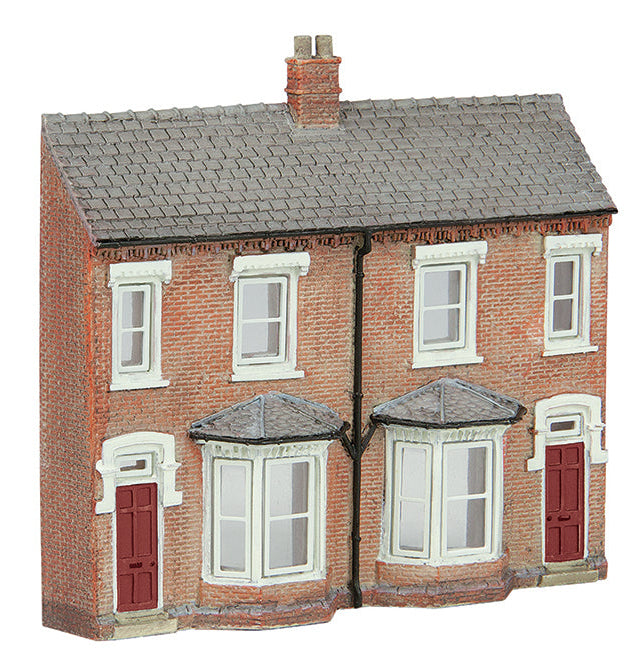 Low Relief Front Terraced Houses - Red