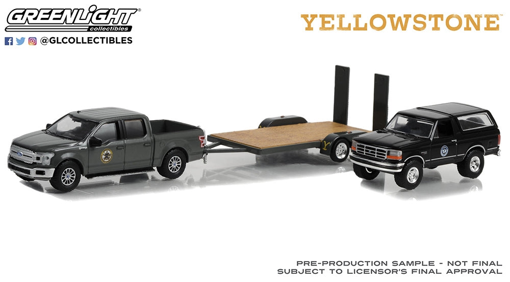 GL31150-C Yellowstone (2018-TV Series) 2018 Ford F-150 w/ Ford Bronco on Flatbed