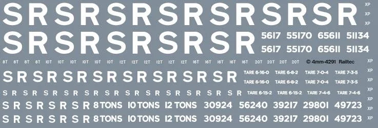 Southern SR Freight Wagon Markings OO Gauge Waterslide Decals