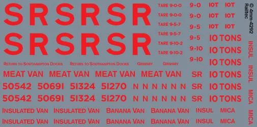 Southern SR freight: Insul Mica Meat Banana Van OO Gauge Waterslide Decals