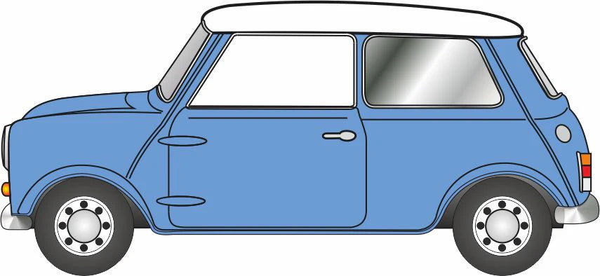 Austin Cooper S Mini Island Blue/Snowberry White