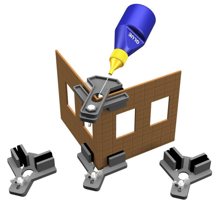 PPR-SS-03 Hold & Glue! Right Angle Holders for Kit Buildings (2 in a set)