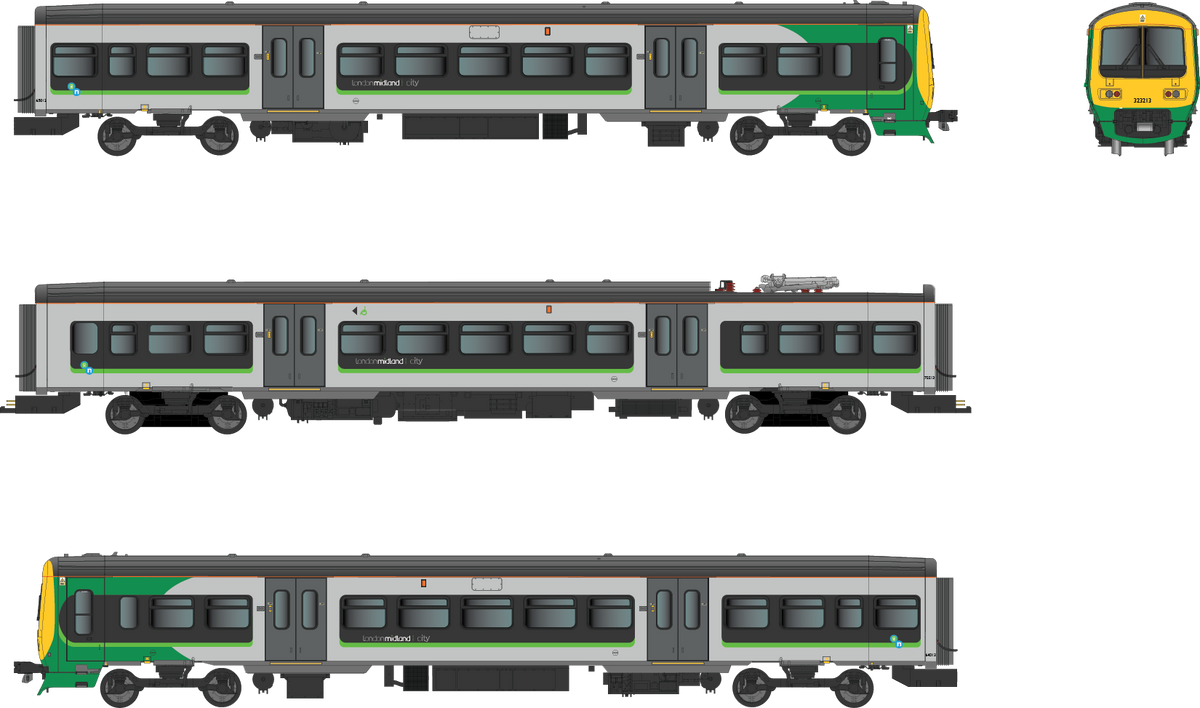 Dapol 4d 323 003s Class 323 323213 London Midland 3 Car Emu Set Dcc Sound Fitted Rails Of