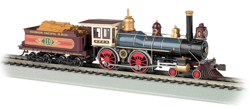 4-4-0 American - Union Pacific #119 Steam Locomotive with Wood Load
