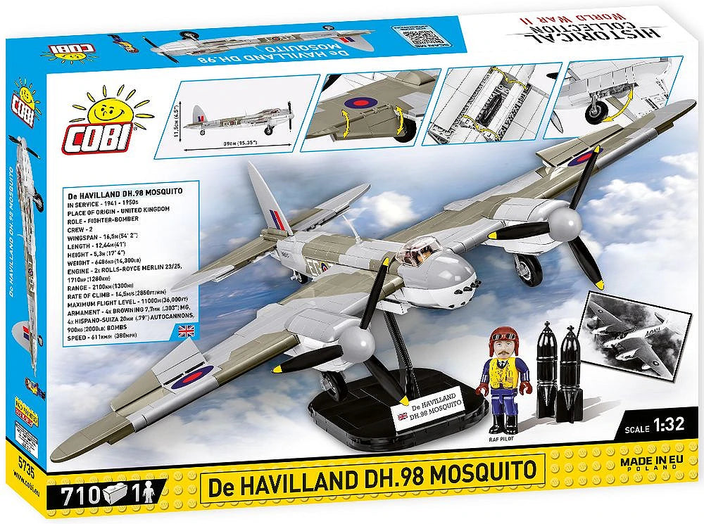 De Havilland DH-98 Mosquito WWII (695 pcs) Model Kit