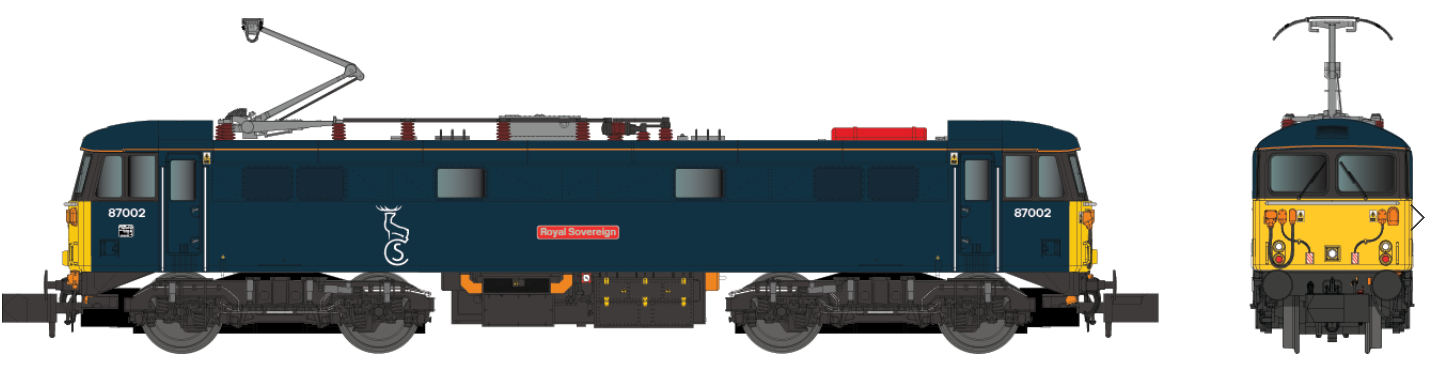 Class 87 Royal Sovereign 87002 Caledonian Sleeper Electric Locomotive - DCC Fitted