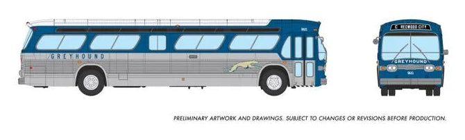 HO 1/87 New Look Bus (Deluxe): Greyhound - Blue & Silver: #9601