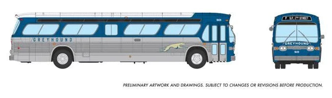 HO 1/87 New Look Bus (Deluxe): Greyhound - Blue & Silver: #9609